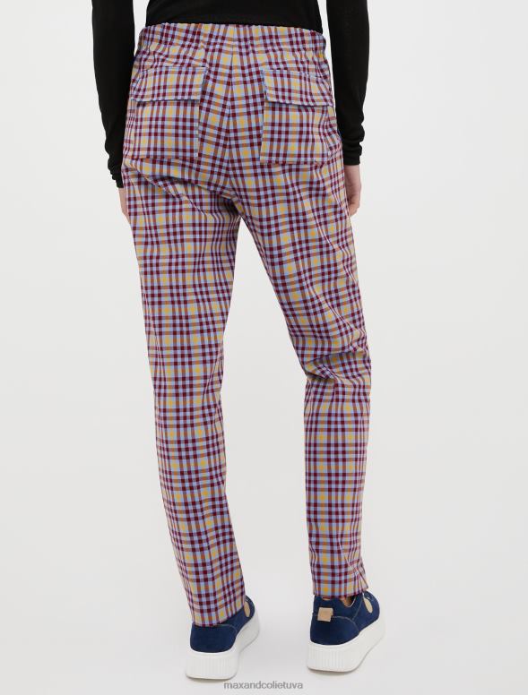 apģērbu 8VJP733 sarkans raksts savelkamās darba bikses sievietes MAX&Co.