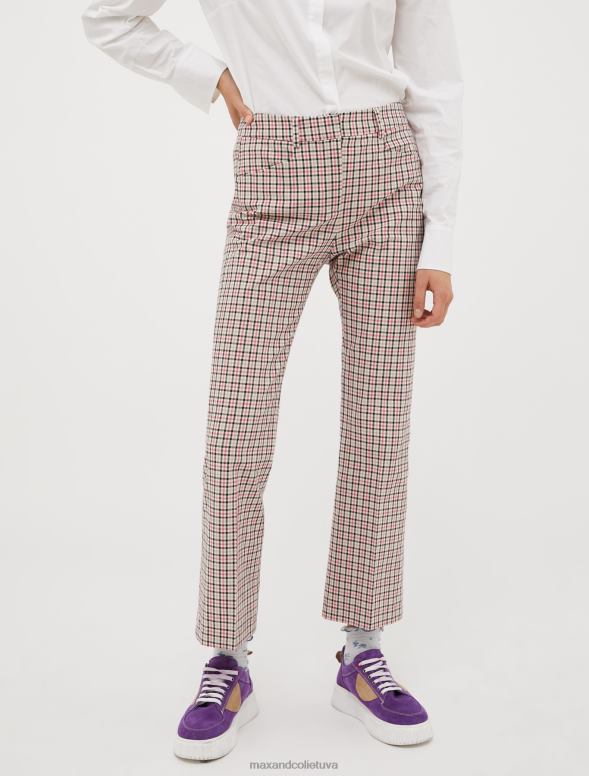 apģērbu 8VJP735 rozā rozā raksts rūtītas platinātas bikses sievietes MAX&Co.