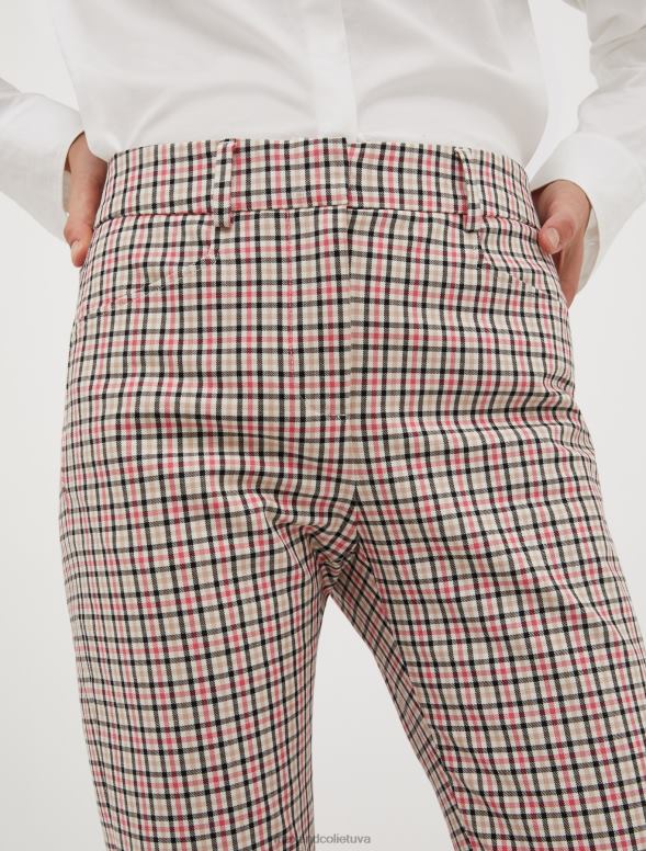 apģērbu 8VJP735 rozā rozā raksts rūtītas platinātas bikses sievietes MAX&Co.