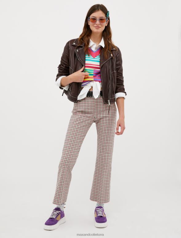 apģērbu 8VJP735 rozā rozā raksts rūtītas platinātas bikses sievietes MAX&Co.