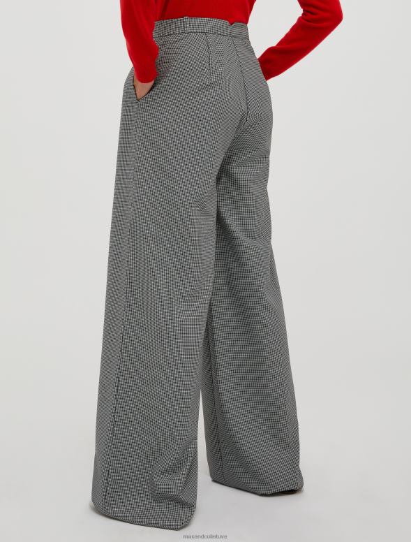 apģērbu 8VJP737 smilškrāsas raksts platas bikses sievietes MAX&Co.