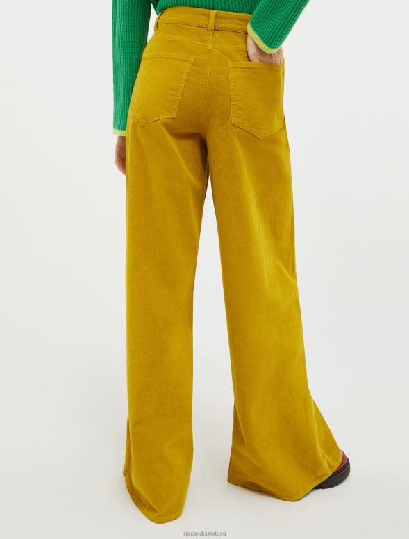 apģērbu 8VJP740 maigi dzeltens samta palazzo bikses sievietes MAX&Co.