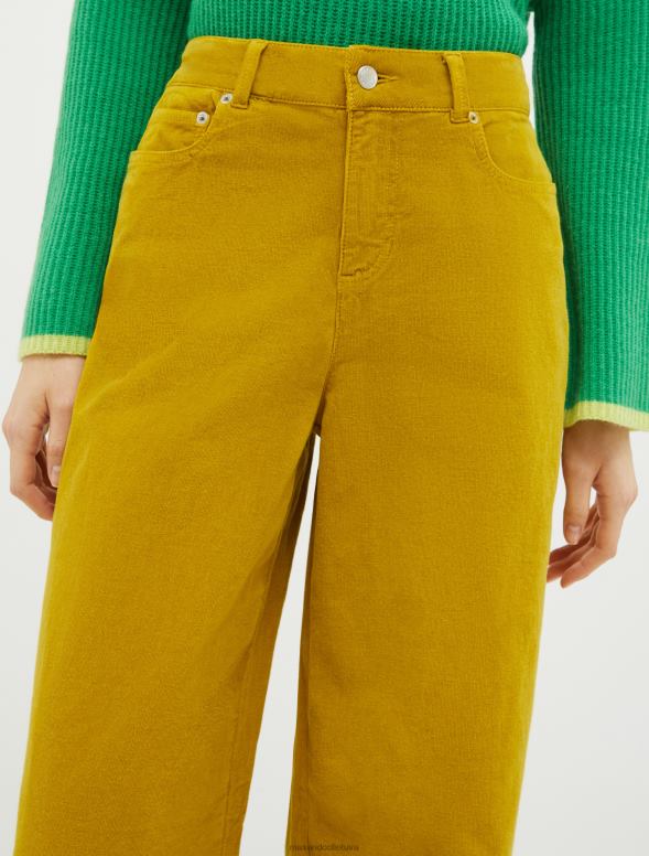 apģērbu 8VJP740 maigi dzeltens samta palazzo bikses sievietes MAX&Co.