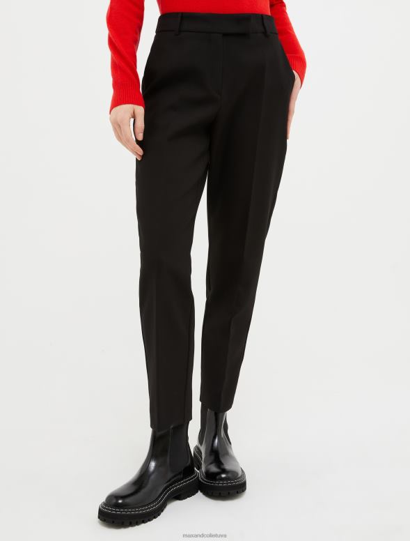 apģērbu 8VJP750 melns pieguļošas konusveida bikses sievietes MAX&Co.