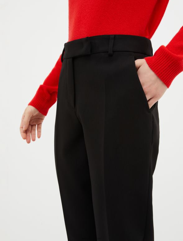 apģērbu 8VJP750 melns pieguļošas konusveida bikses sievietes MAX&Co.