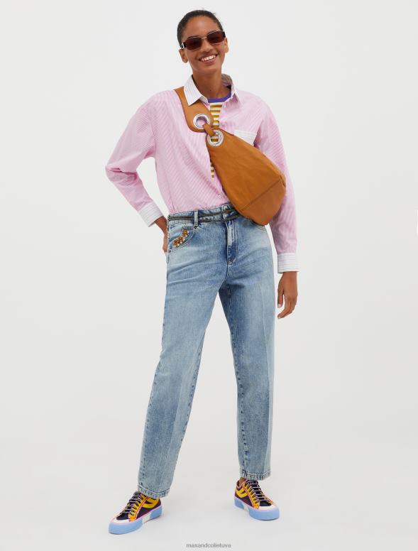 apģērbu 8VJP701 pusnakts zils ar rhinestone izrotāti džinsi sievietes MAX&Co.