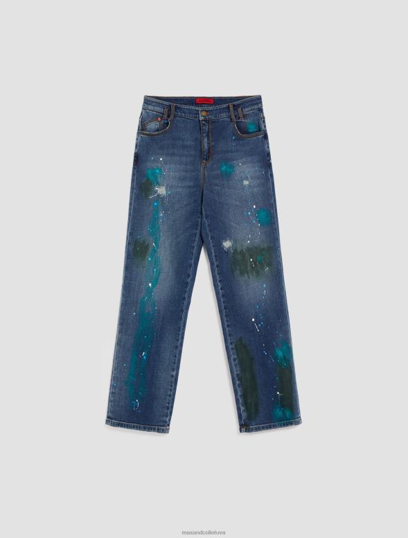 apģērbu 8VJP703 pusnakts zils ar rokām apgleznoti hipster džinsi sievietes MAX&Co.