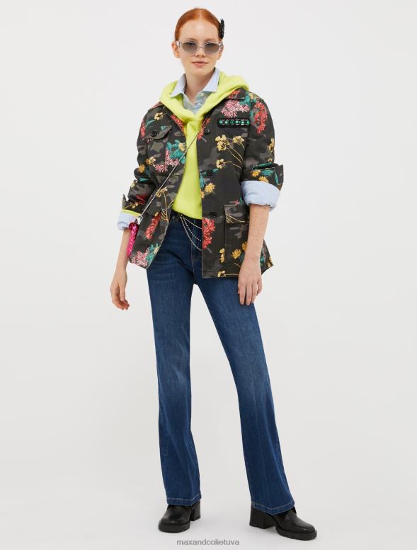 apģērbu 8VJP719 jūras zils izbalējuši bootcut džinsi sievietes MAX&Co.