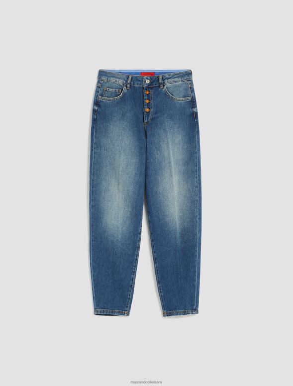 apģērbu 8VJP722 jūras zils ar kaklasaiti izrotāti džinsi ar mucām sievietes MAX&Co.