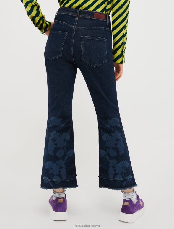 apģērbu 8VJP729 jūras zils elastīgi džinsi ar bārkstīm sievietes MAX&Co.