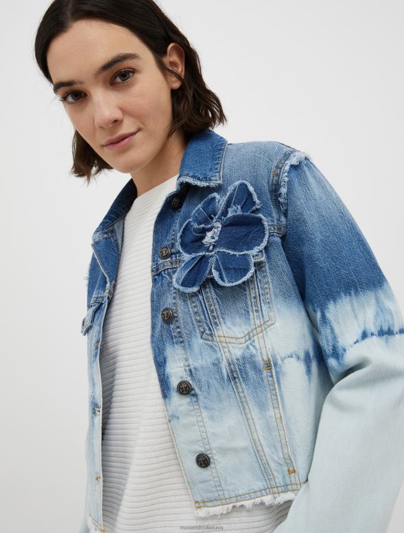 apģērbu 8VJP804 gaiši zils piesienama džinsa jaka sievietes MAX&Co.