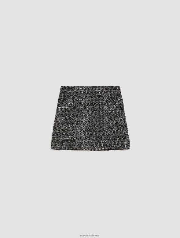 apģērbu 8VJP249 melns raksts boucle mini svārki sievietes MAX&Co.