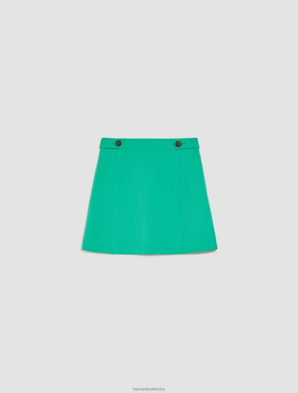 apģērbu 8VJP269 smaragda zaļš elastīgi dubulta auduma svārki sievietes MAX&Co.
