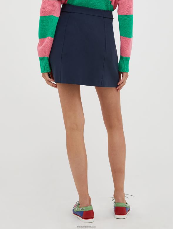 apģērbu 8VJP270 pusnakts zils elastīgi dubulta auduma svārki sievietes MAX&Co.