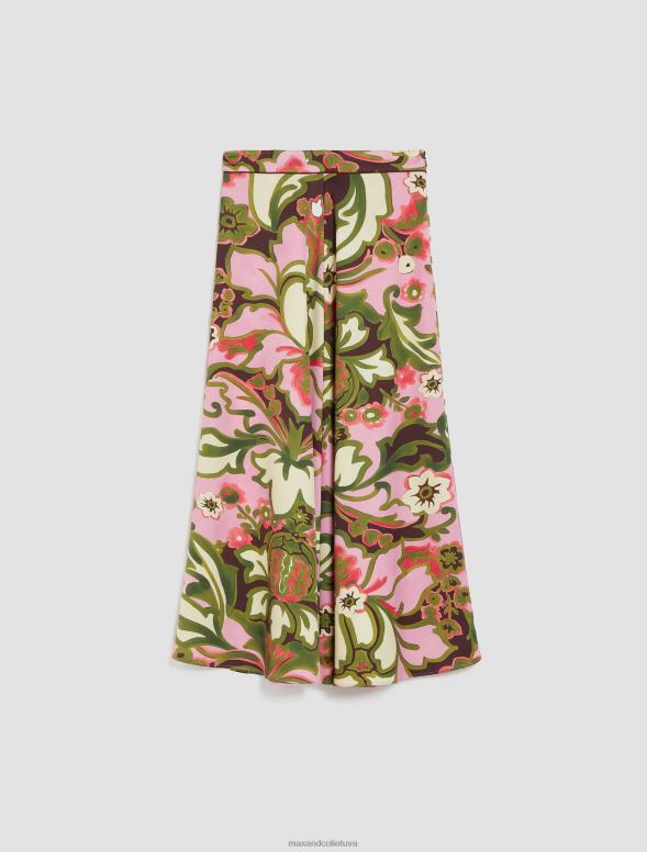 apģērbu 8VJP271 vecs rožu raksts envers-satīna midi svārki sievietes MAX&Co.