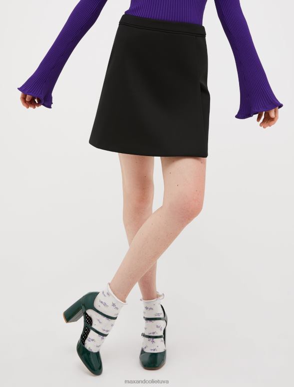 apģērbu 8VJP279 melns džersija mini svārki ar satīna apdari sievietes MAX&Co.