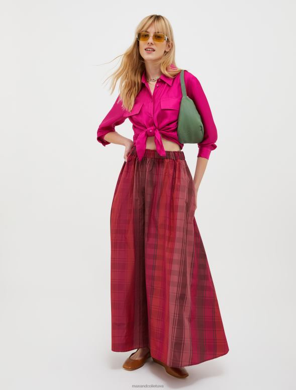 apģērbu 8VJP752 bordo raksts tafts maxi svārki sievietes MAX&Co.