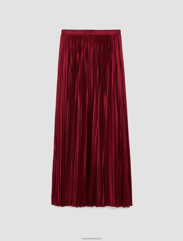 apģērbu 8VJP753 bordo kroku džersija svārki sievietes MAX&Co.