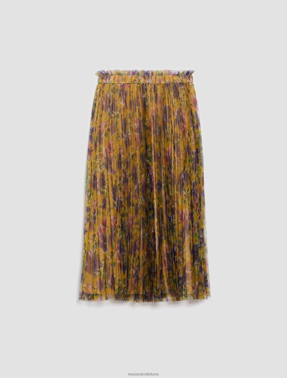 apģērbu 8VJP759 olīvu zaļš kroku tilla-jersey midi svārki sievietes MAX&Co.