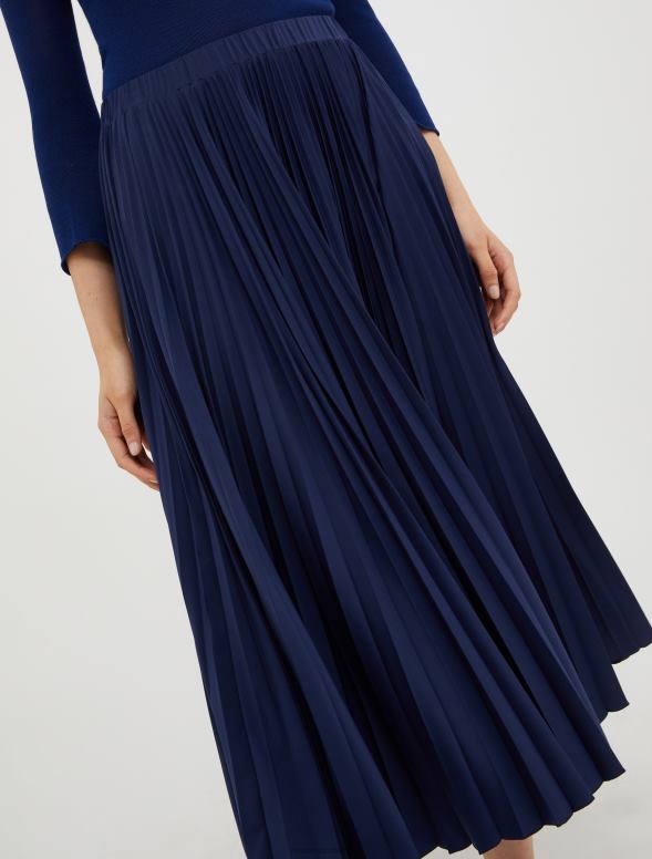 apģērbu 8VJP762 Ķīnas zils kroku džersija midi svārki sievietes MAX&Co.