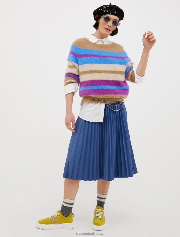 apģērbu 8VJP765 gaisa spēku zils Midi svārki ar kroku pārklājumu sievietes MAX&Co.