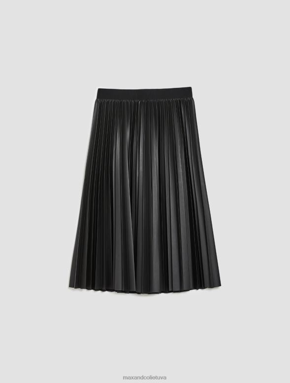 apģērbu 8VJP766 melns Midi svārki ar kroku pārklājumu sievietes MAX&Co.