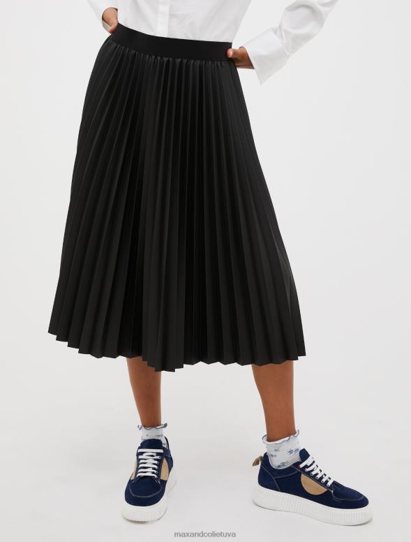 apģērbu 8VJP766 melns Midi svārki ar kroku pārklājumu sievietes MAX&Co.
