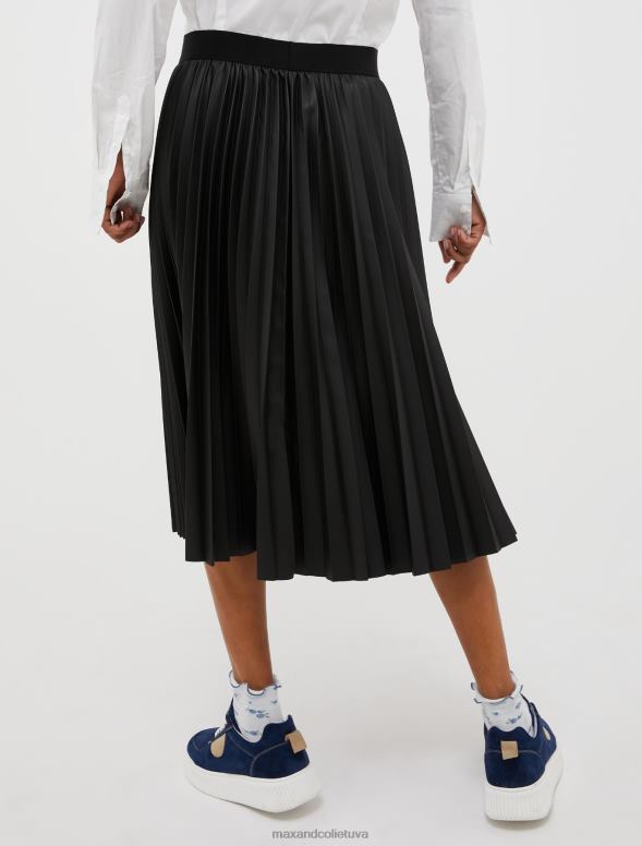 apģērbu 8VJP766 melns Midi svārki ar kroku pārklājumu sievietes MAX&Co.