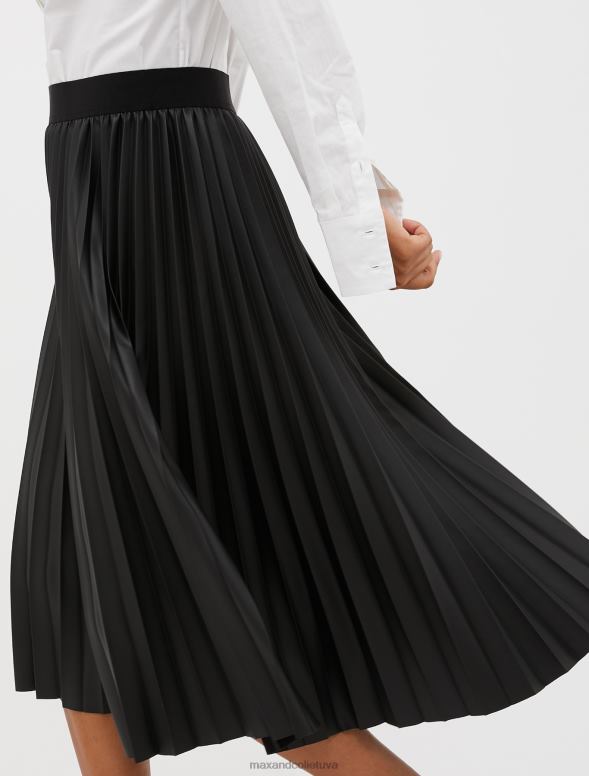 apģērbu 8VJP766 melns Midi svārki ar kroku pārklājumu sievietes MAX&Co.