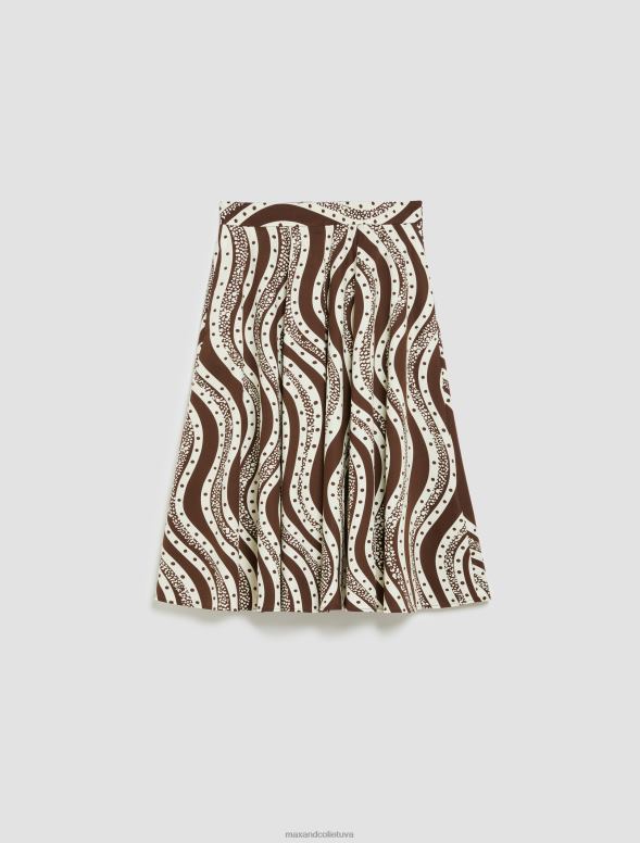 apģērbu 8VJP768 brūns raksts cilvēki, vietas, krāsu apļa svārki sievietes MAX&Co.