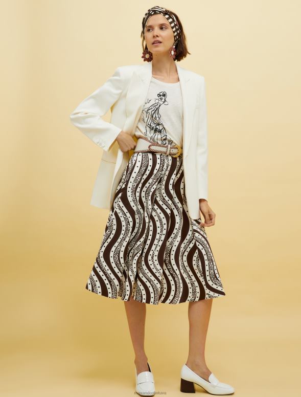 apģērbu 8VJP768 brūns raksts cilvēki, vietas, krāsu apļa svārki sievietes MAX&Co.