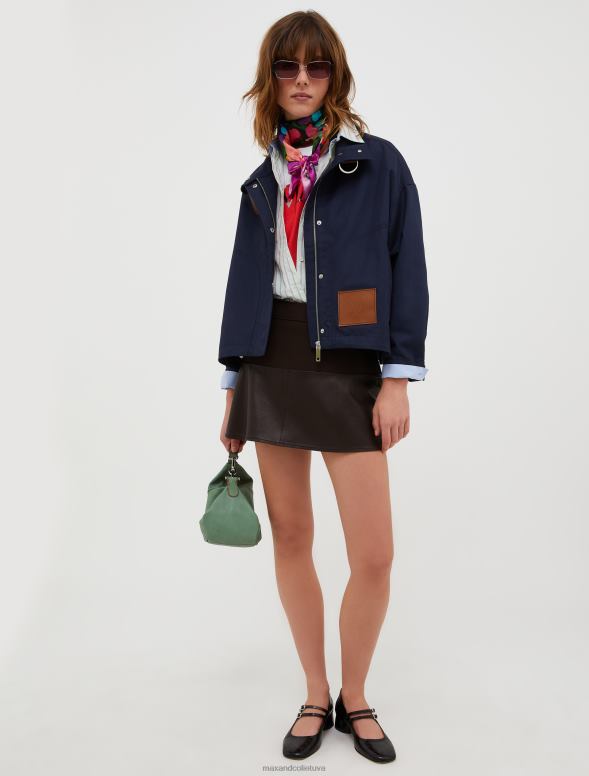 apģērbu 8VJP773 tumši brūns džersija un ādas mini svārki sievietes MAX&Co.