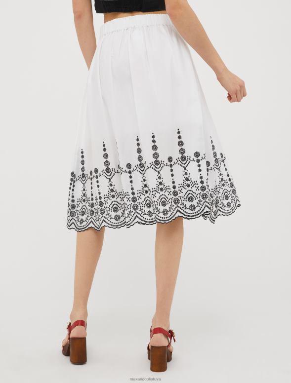 apģērbu 8VJP776 ziloņkauls broderie anglaise kokvilnas svārki sievietes MAX&Co.