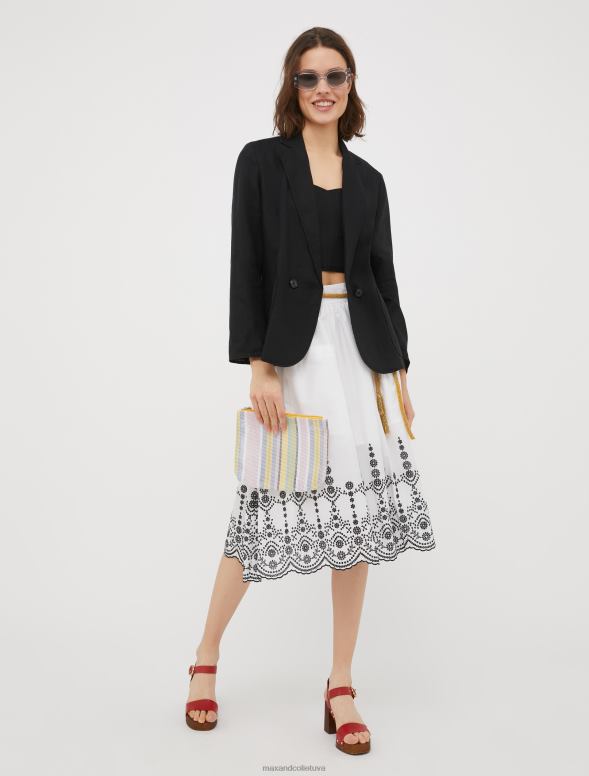 apģērbu 8VJP776 ziloņkauls broderie anglaise kokvilnas svārki sievietes MAX&Co.