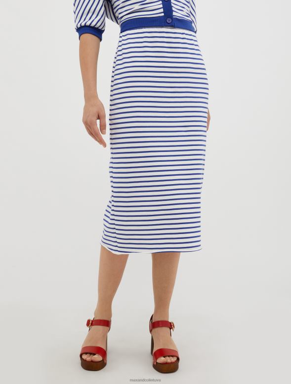 apģērbu 8VJP779 rudzupuķu zils svītraini zīmuļu svārki sievietes MAX&Co.