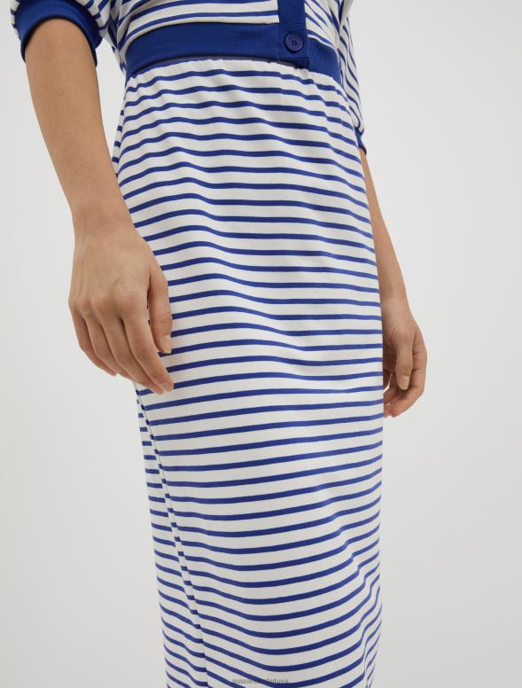 apģērbu 8VJP779 rudzupuķu zils svītraini zīmuļu svārki sievietes MAX&Co.