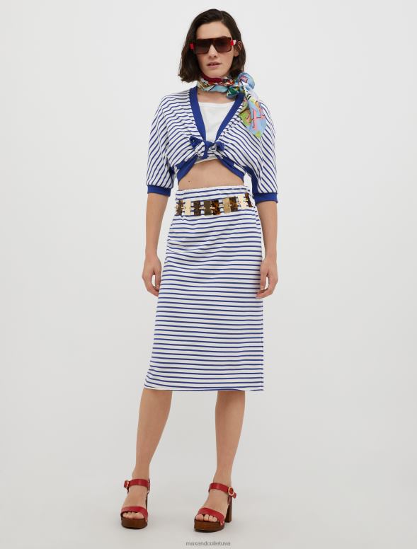 apģērbu 8VJP779 rudzupuķu zils svītraini zīmuļu svārki sievietes MAX&Co.