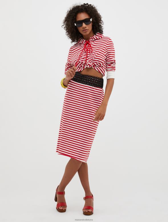 apģērbu 8VJP780 sarkans svītraini zīmuļu svārki sievietes MAX&Co.