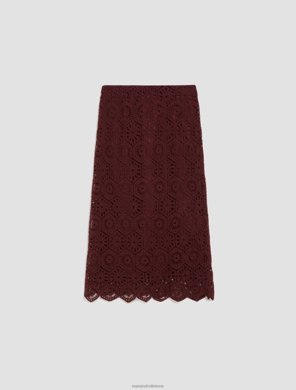 apģērbu 8VJP782 sarkans makramē džersija svārki sievietes MAX&Co.
