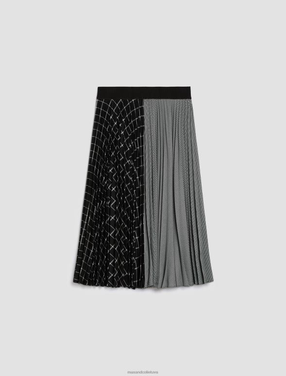 apģērbu 8VJP796 melns raksts kroku raibsvārki sievietes MAX&Co.