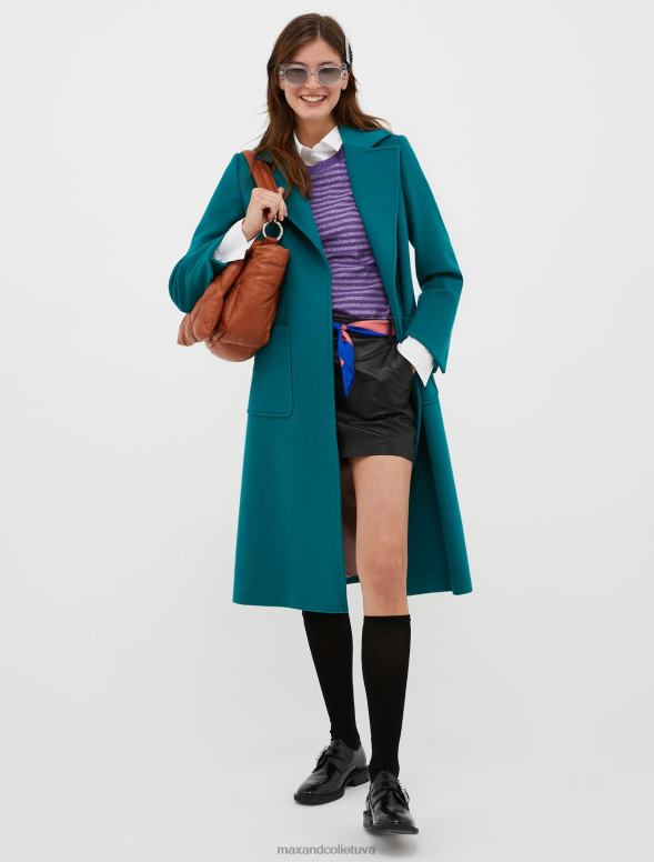 apģērbu 8VJP801 melns nappa ādas un džersija mini svārki sievietes MAX&Co.