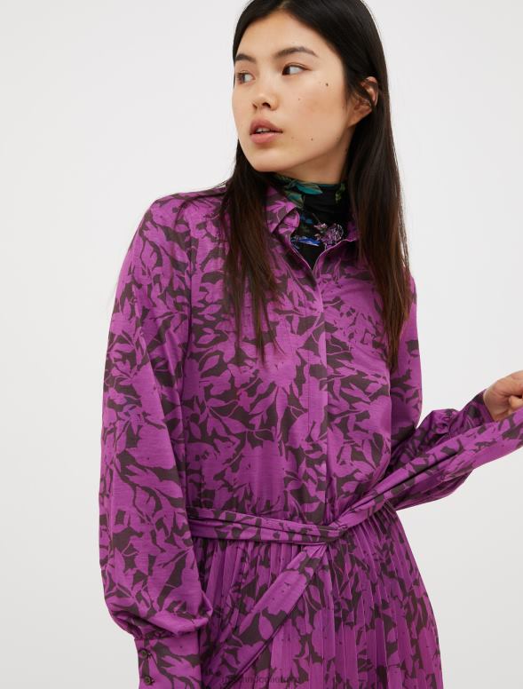 apģērbu 8VJP112 wisteria lielizmēra ziedu kreklkleita sievietes MAX&Co.