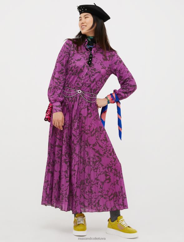 apģērbu 8VJP112 wisteria lielizmēra ziedu kreklkleita sievietes MAX&Co.