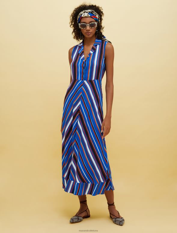 apģērbu 8VJP115 fantāzija blu marino cilvēki, vietas, krāsa sable kleita sievietes MAX&Co.