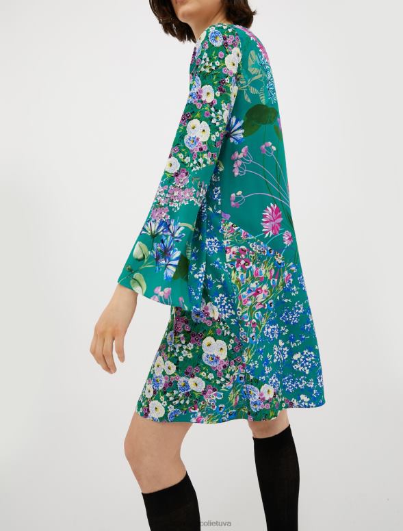 apģērbu 8VJP116 fantasia verde smeraldo sarža tunikas kleita sievietes MAX&Co.