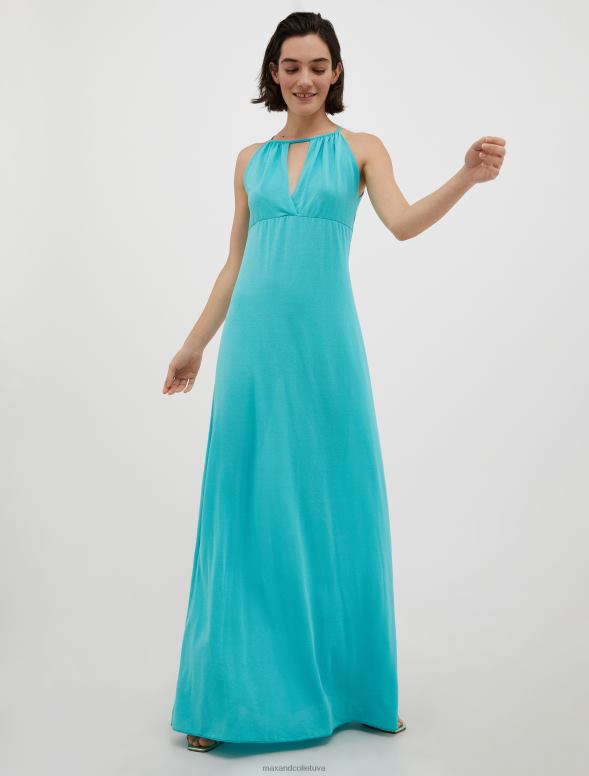 apģērbu 8VJP11 pasteļzaļa lurex jersey maxi kleita sievietes MAX&Co.