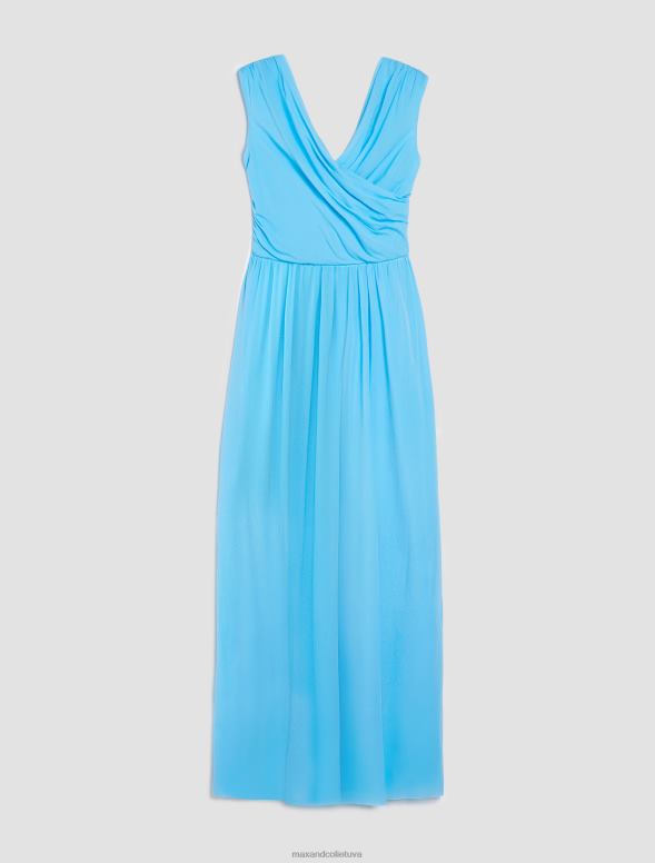 apģērbu 8VJP124 gaiši zils tills jersey maxi kleita sievietes MAX&Co.