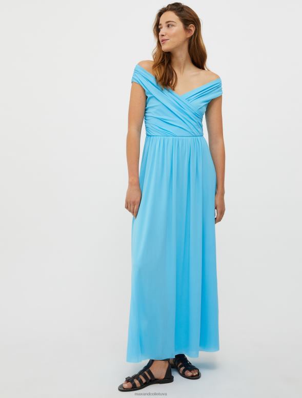 apģērbu 8VJP124 gaiši zils tills jersey maxi kleita sievietes MAX&Co.