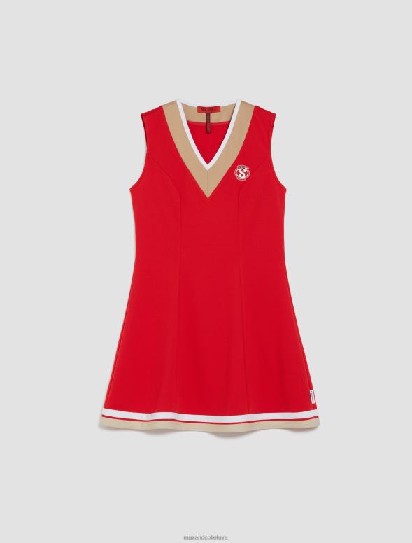 apģērbu 8VJP127 sarkans superga kokvilnas-pikē kleita sievietes MAX&Co.