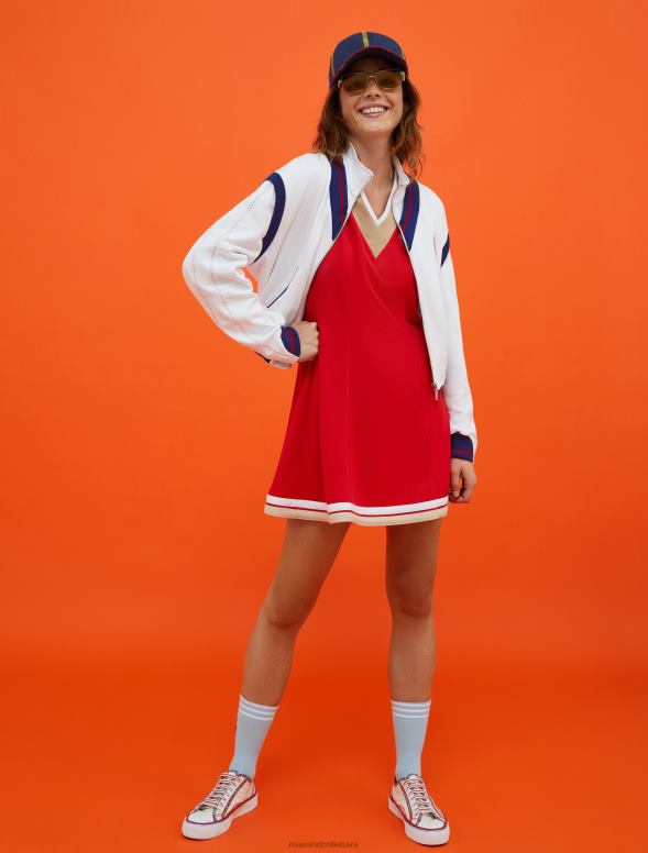 apģērbu 8VJP127 sarkans superga kokvilnas-pikē kleita sievietes MAX&Co.